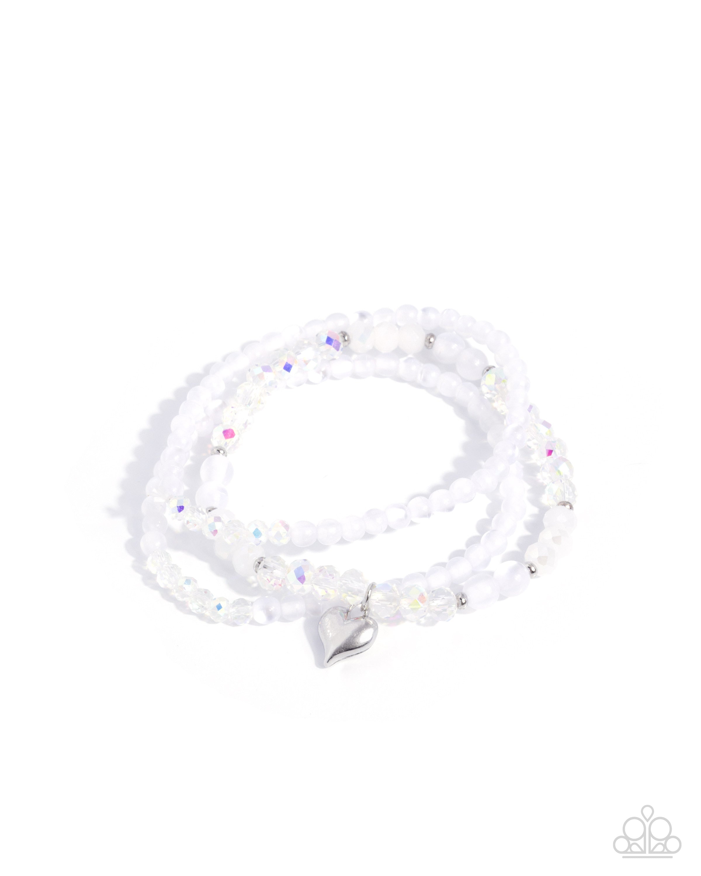 Flirtatious Facets - white - Paparazzi bracelet – JewelryBlingThing
