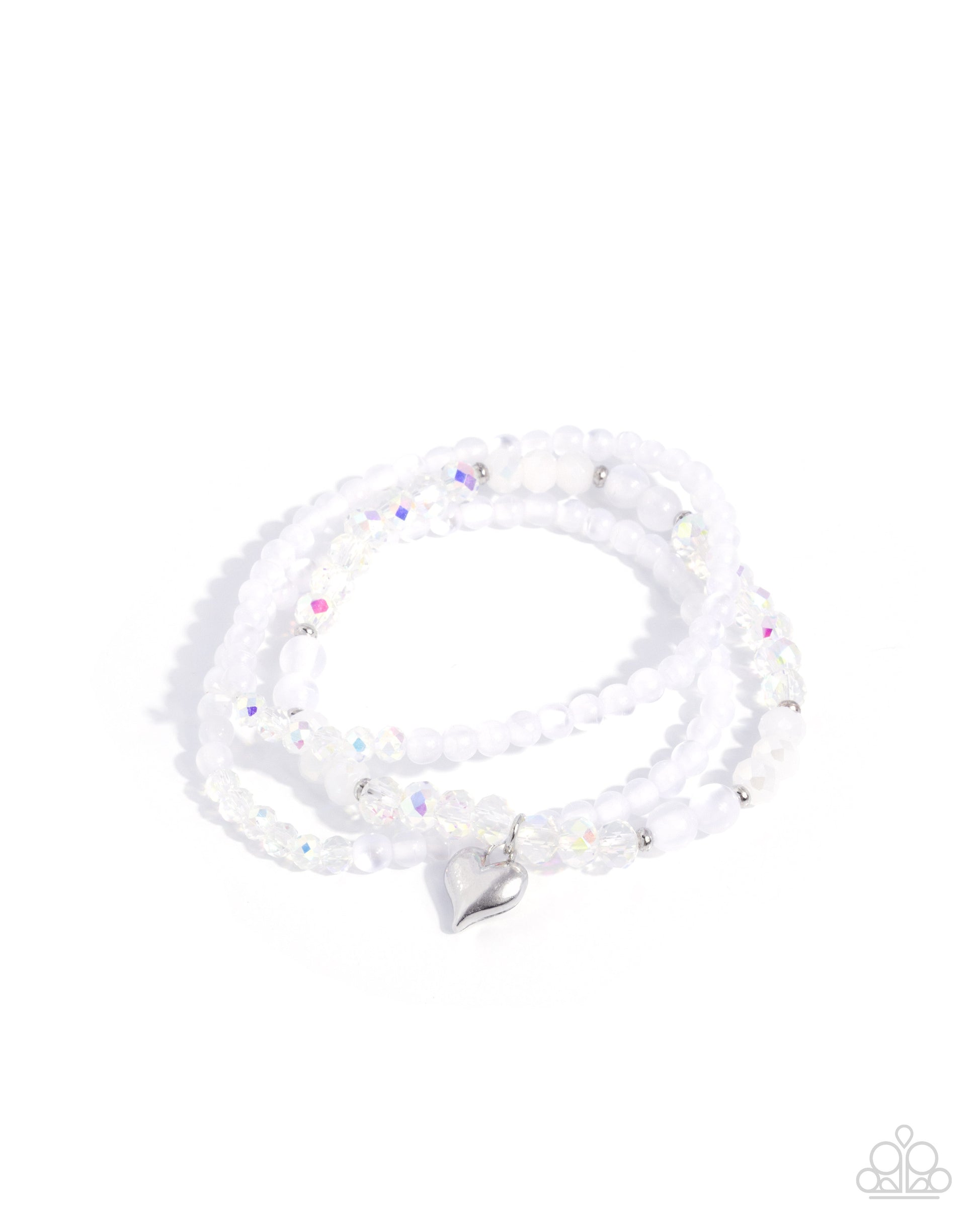 Flirtatious Facets - white - Paparazzi bracelet