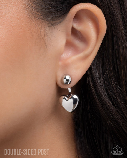 Flirty Finale - silver - Paparazzi earrings