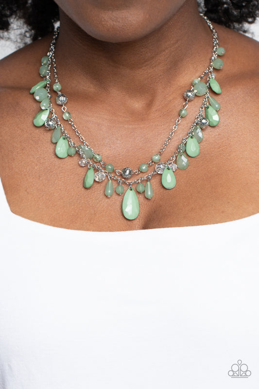 Flirty Flood - green - Paparazzi necklace