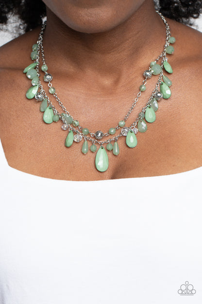 Flirty Flood - green - Paparazzi necklace