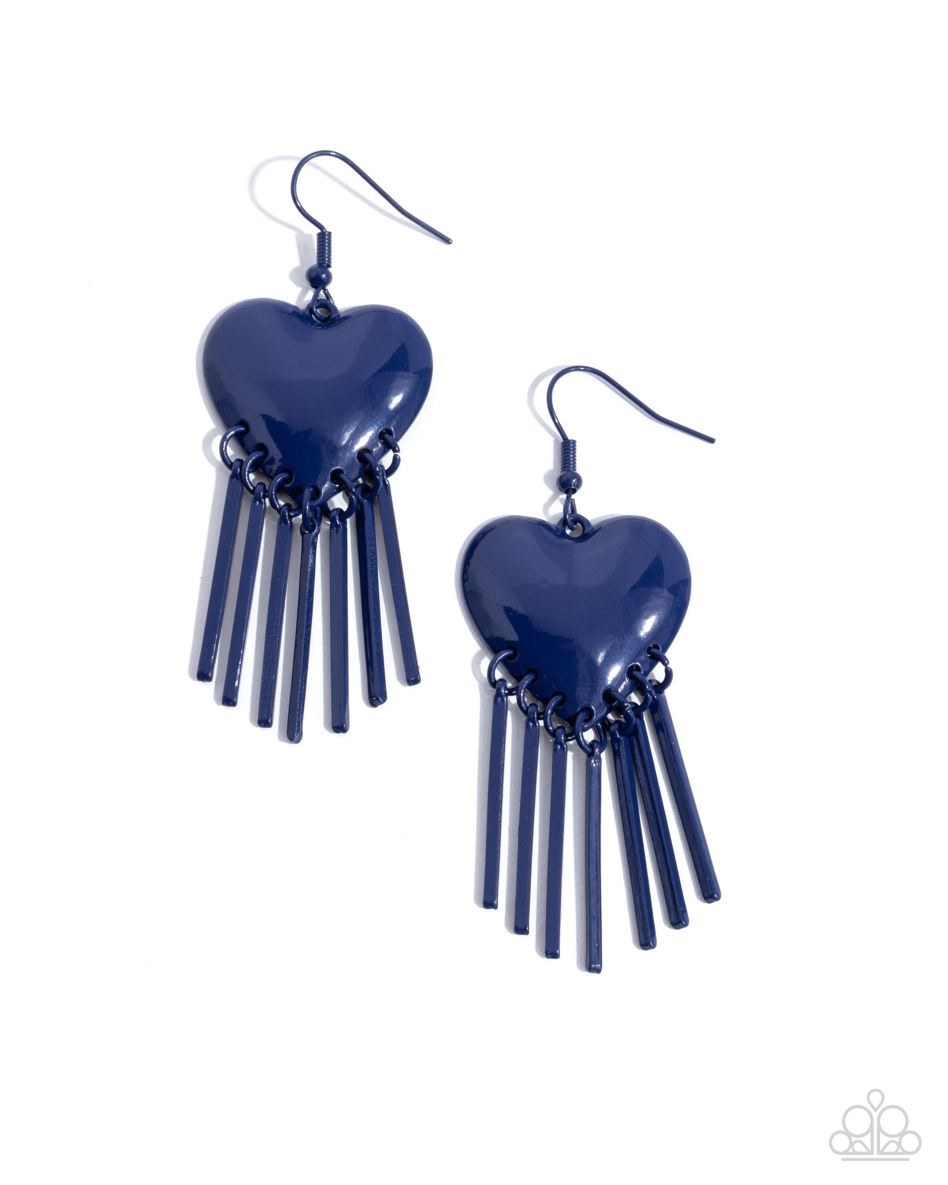 Flirty Fringe - blue - Paparazzi earrings