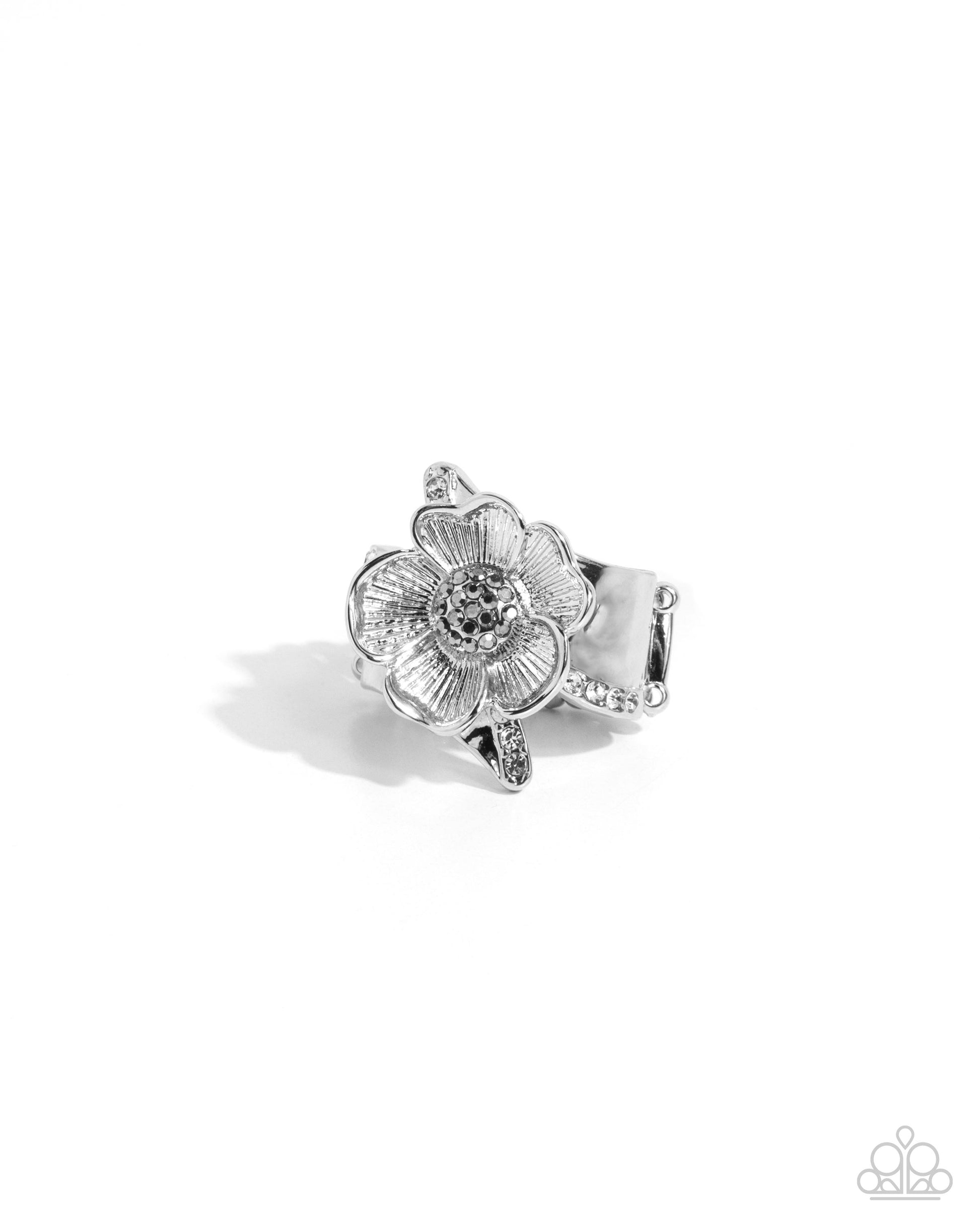 Floral Fact - silver - Paparazzi ring