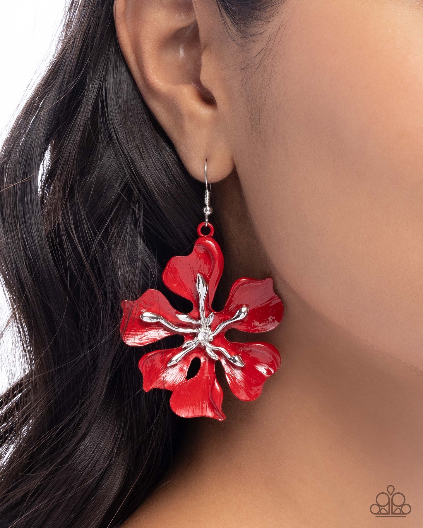 Floral Faction - red - Paparazzi earrings