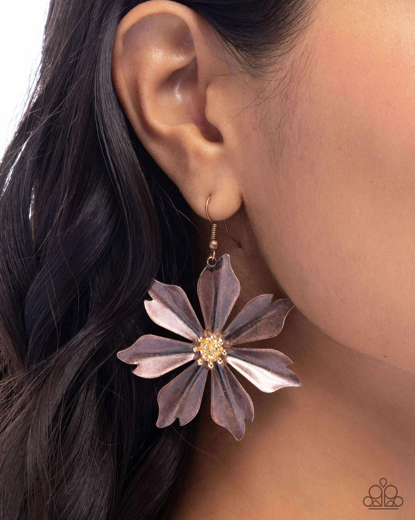 Floral Fascination - copper - Paparazzi earrings