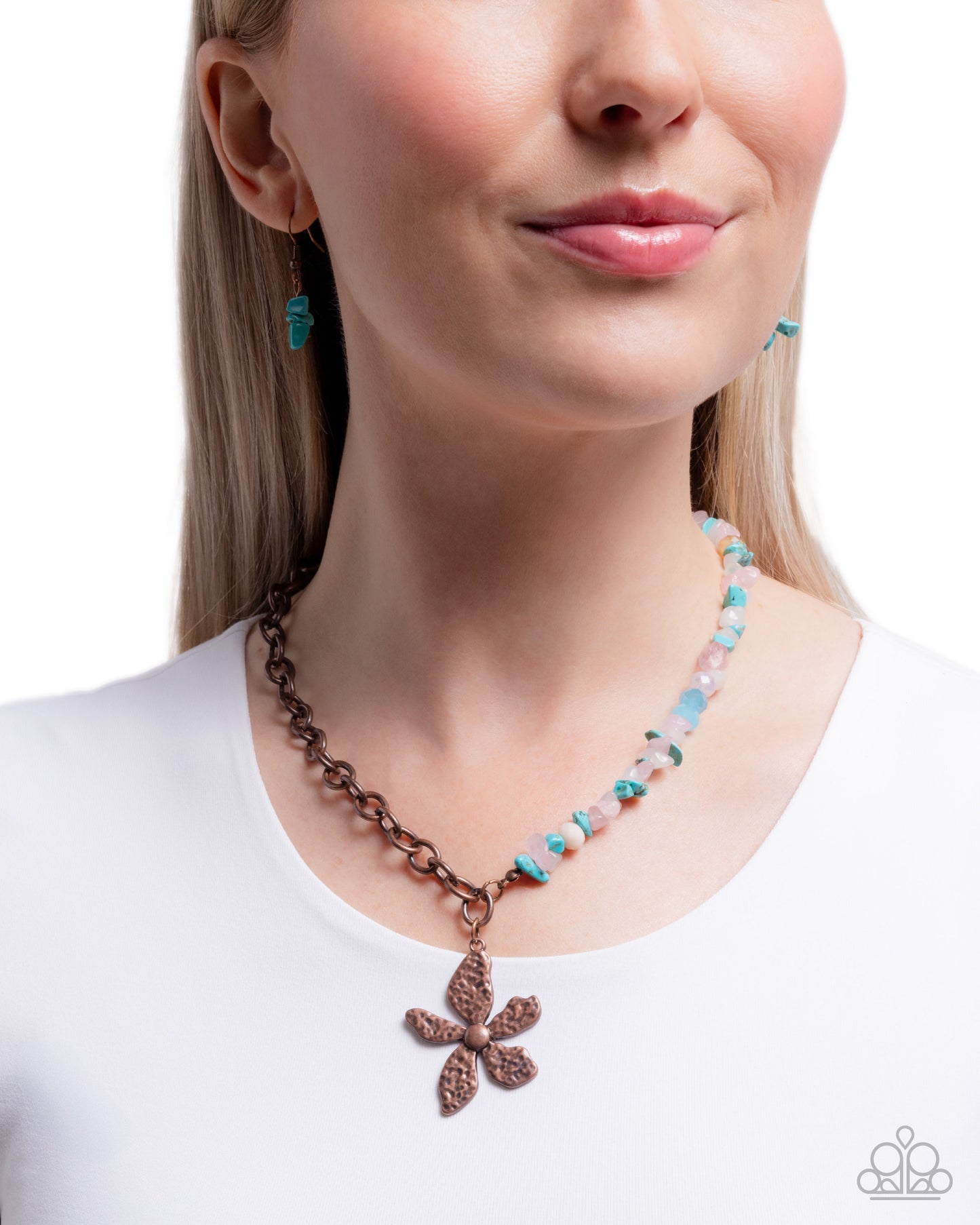 Floral Feint - copper - Paparazzi necklace