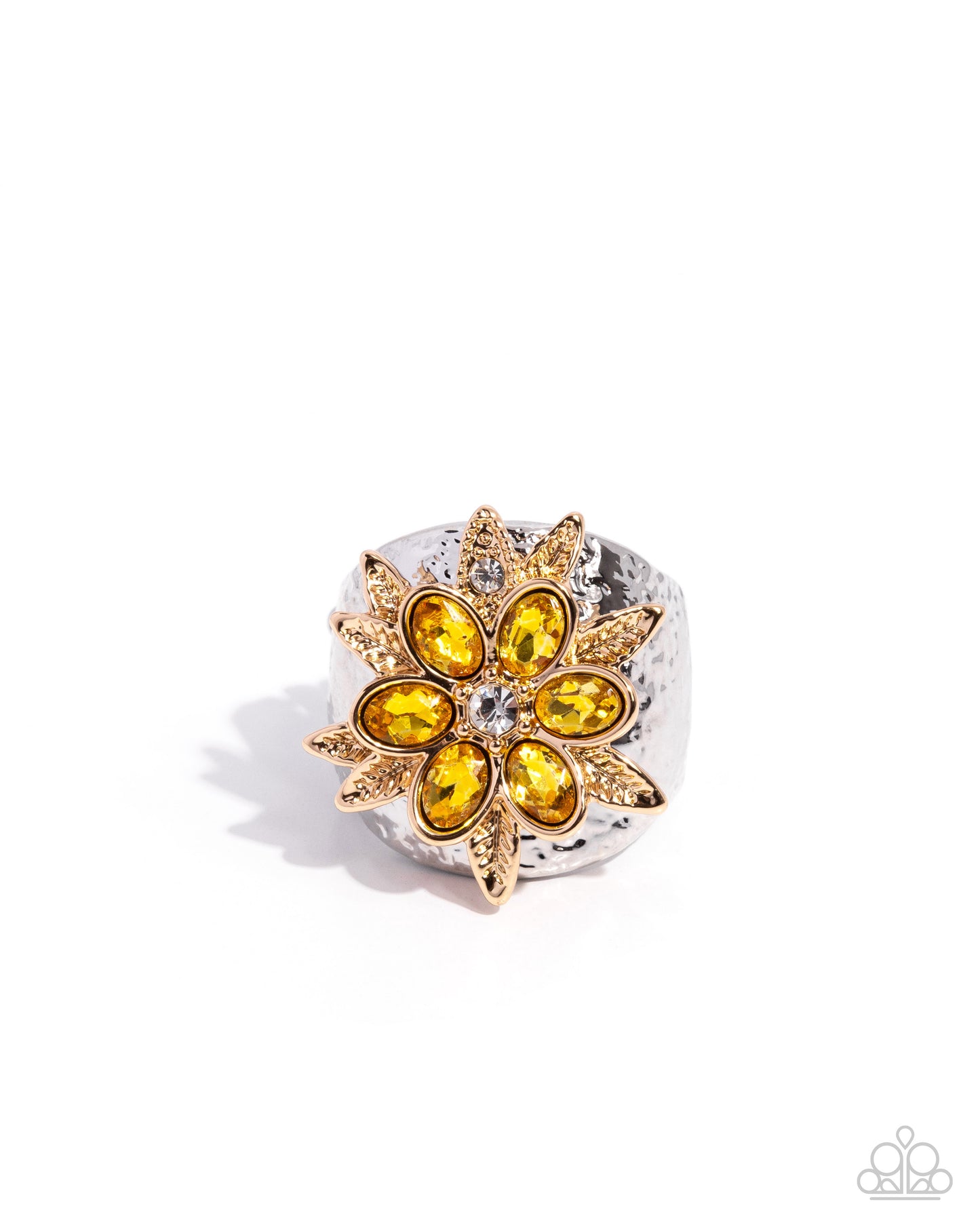 Floral Fermata - yellow - Paparazzi ring