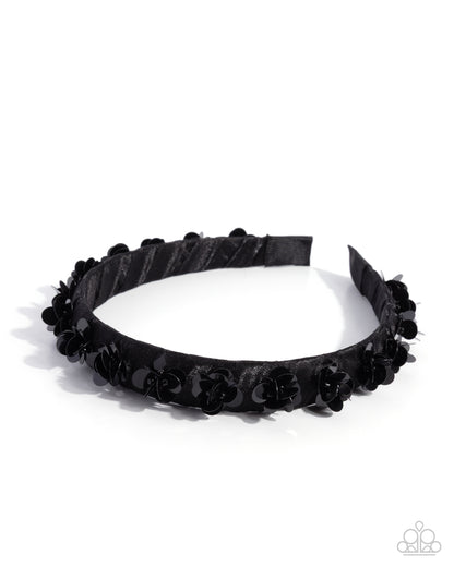 Floral Film - black - Paparazzi headband