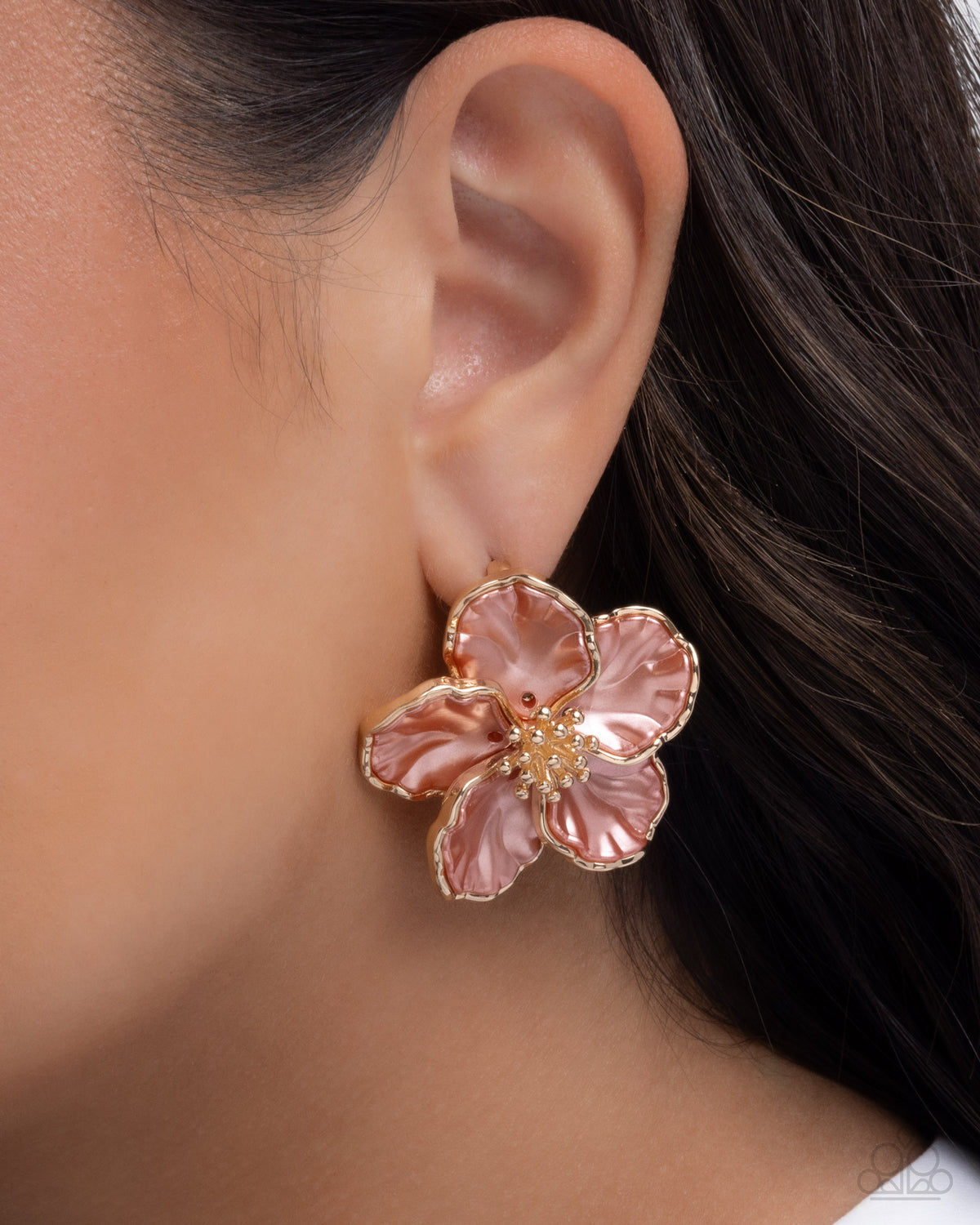 Floral Finish - orange - Paparazzi earrings