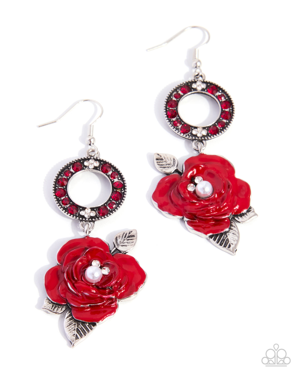 Floral Flare - red - Paparazzi earrings