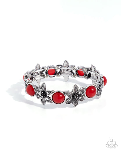 Floral Flashback - red - Paparazzi bracelet
