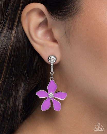 Floral Fleet - purple - Paparazzi earrings