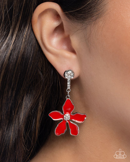 Floral Fleet - red - Paparazzi earrings