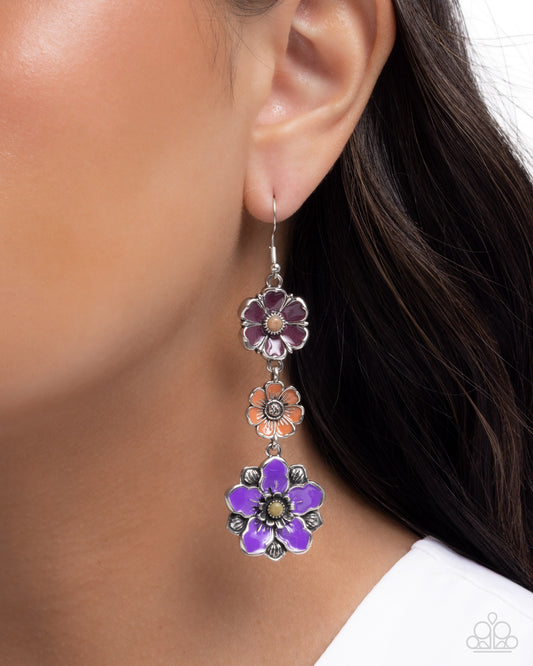 Floral Flock - purple - Paparazzi earrings