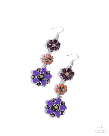 Floral Flock - purple - Paparazzi earrings