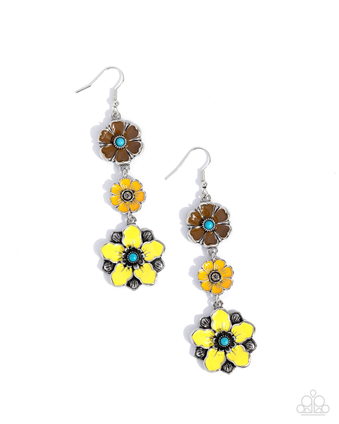 Floral Flock - yellow - Paparazzi earrings