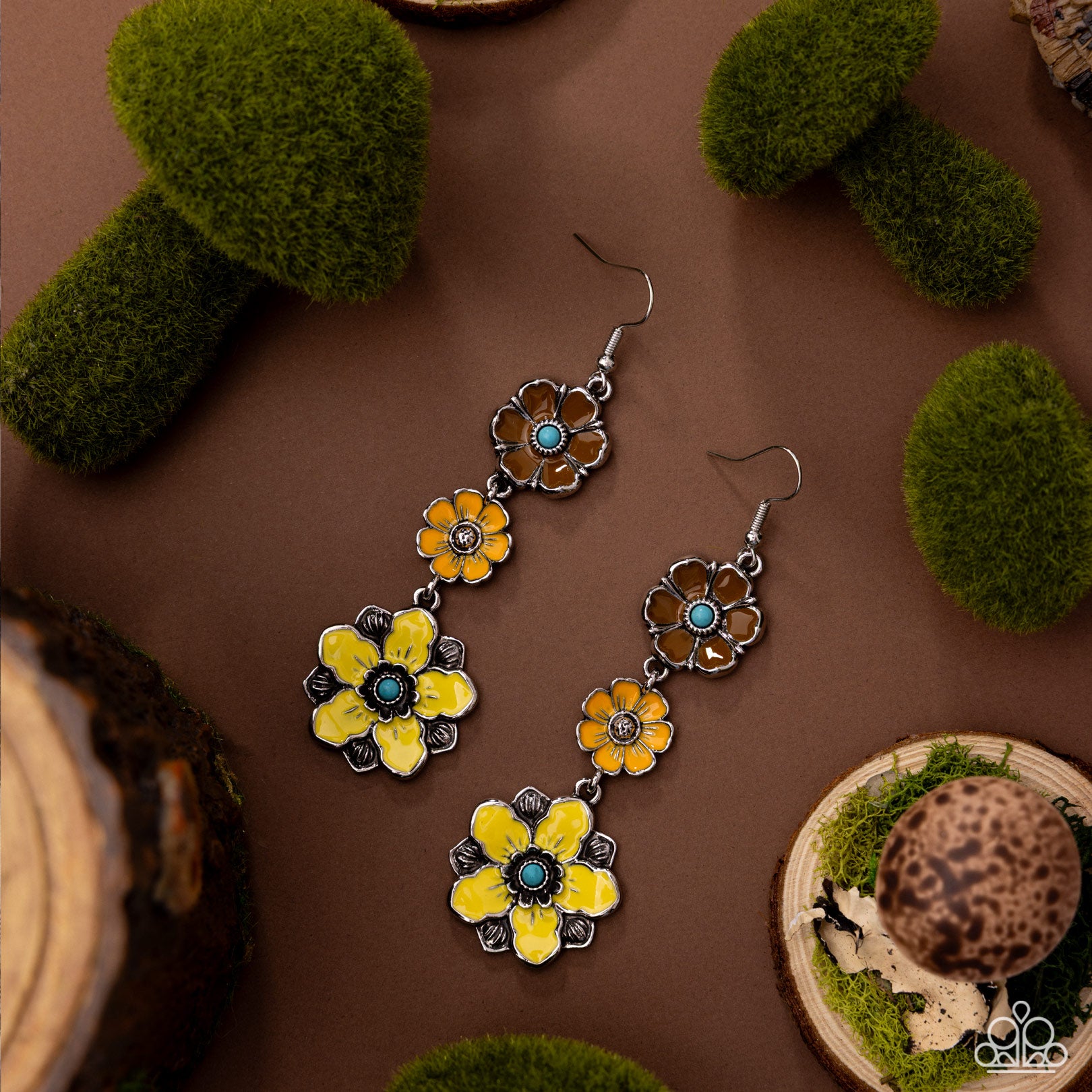 Floral Flock - yellow - Paparazzi earrings