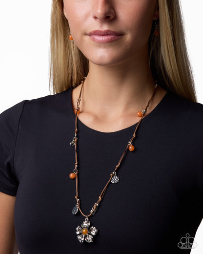 Floral Following - orange - Paparazzi necklace
