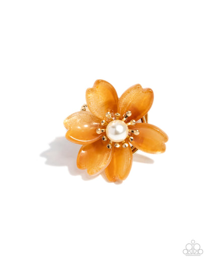 Floral Force - orange - Paparazzi ring