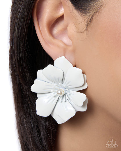 Floral Fortitude - white - Paparazzi earrings