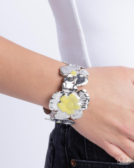 Floral Foundation - yellow - Paparazzi bracelet