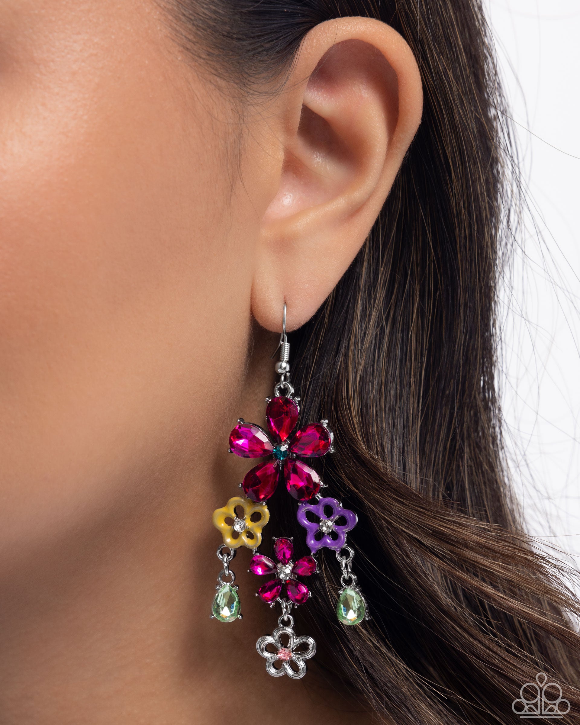 Floral Fountain - pink - Paparazzi earrings