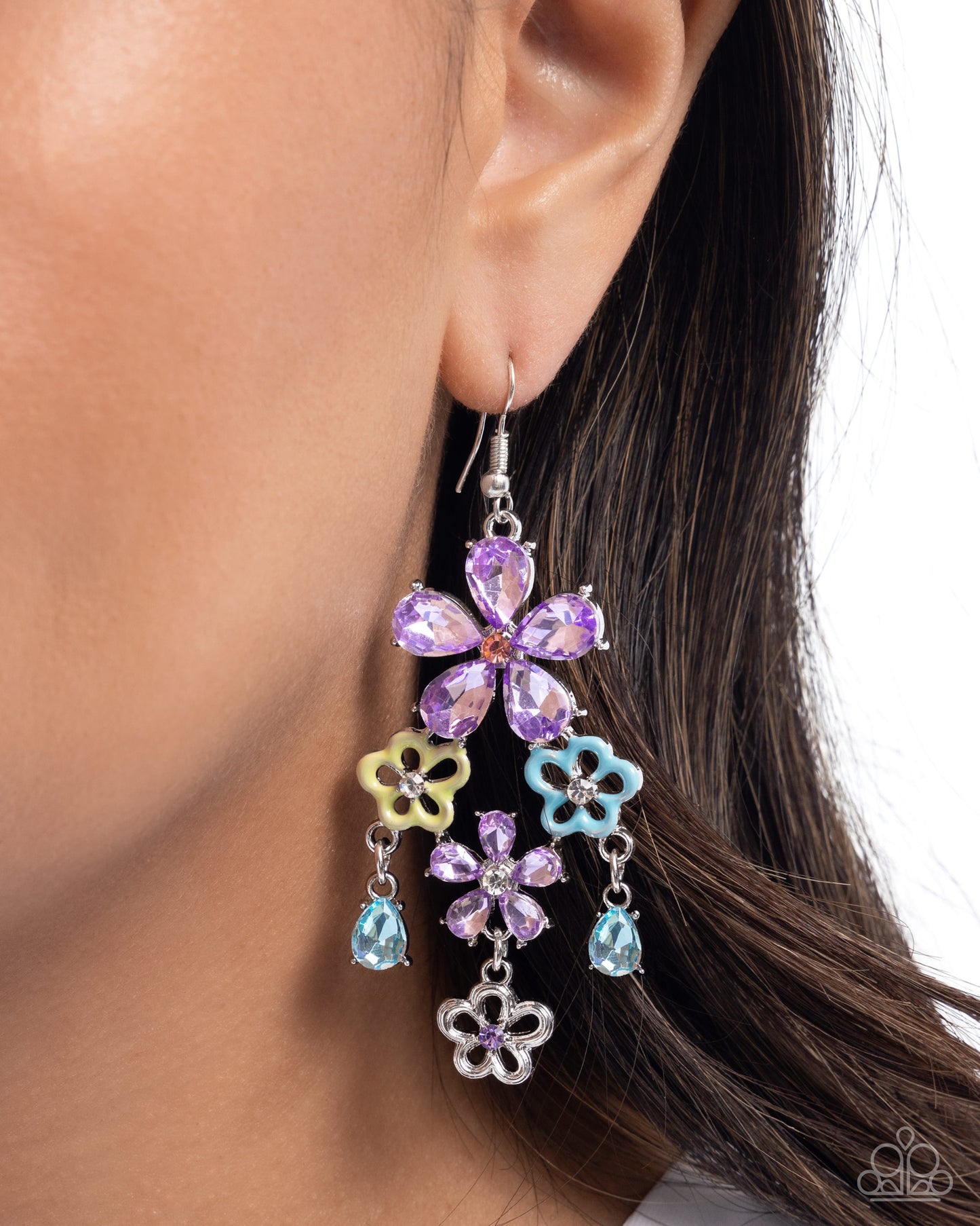 Floral Fountain - purple - Paparazzi earrings