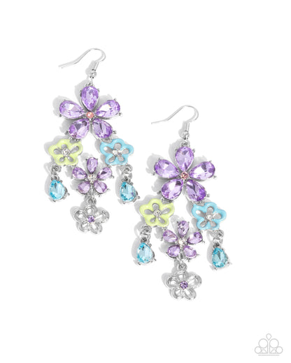 Floral Fountain - purple - Paparazzi earrings