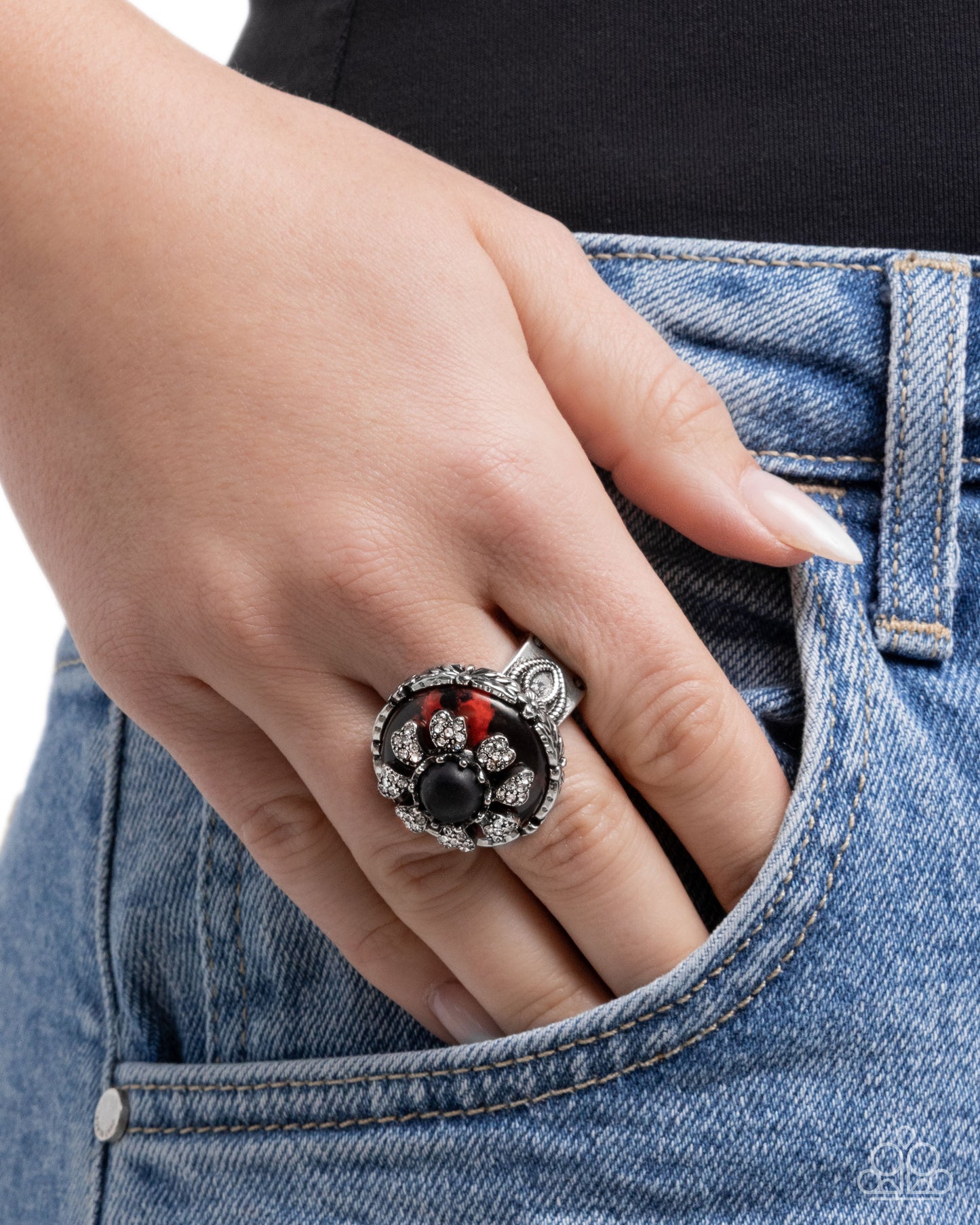 Floral Framework - red - Paparazzi ring