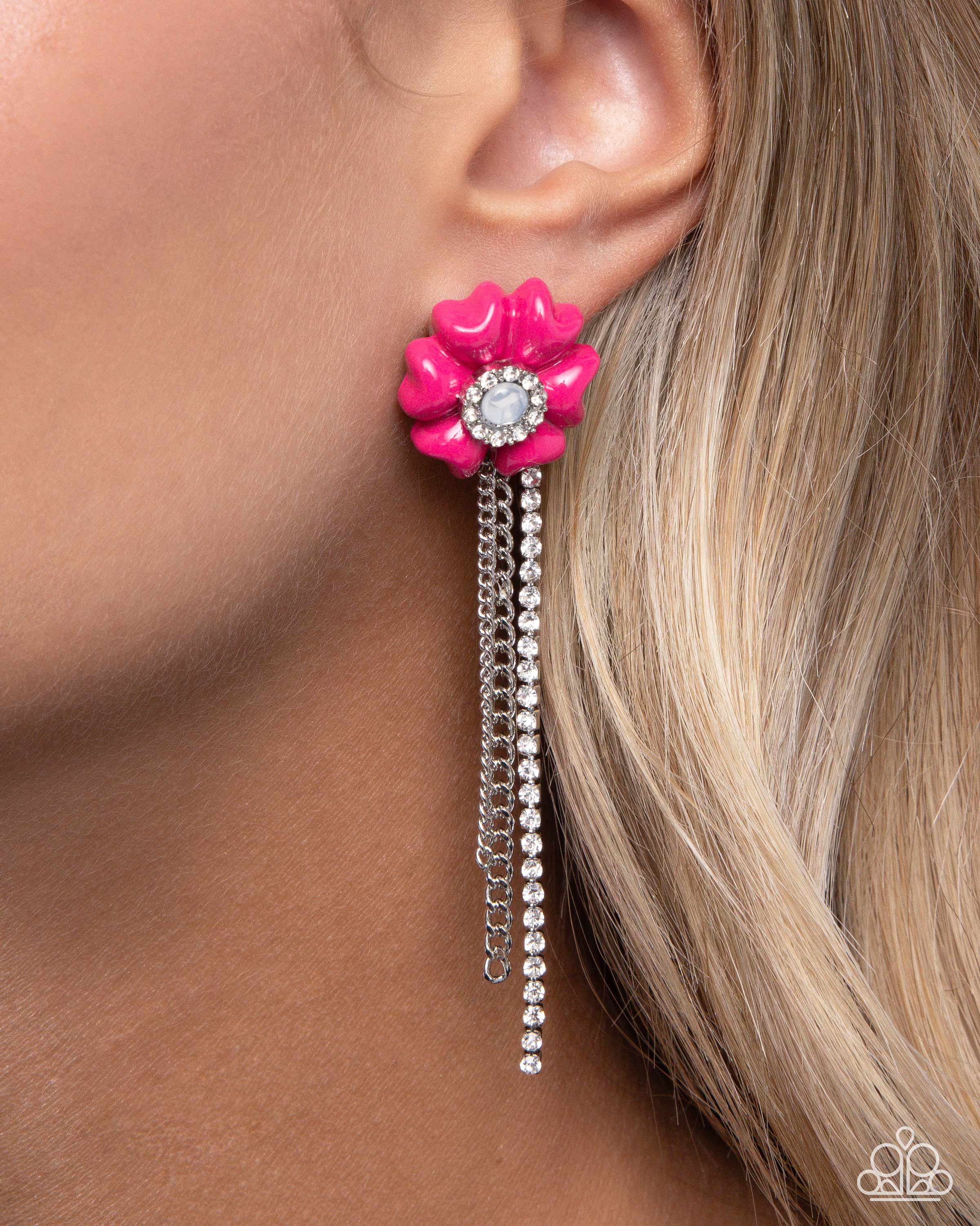 Floral Fuel Pink Paparazzi Earrings Jewelryblingthing