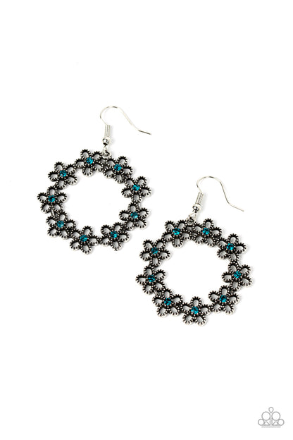 Floral Halos - blue - Paparazzi earrings