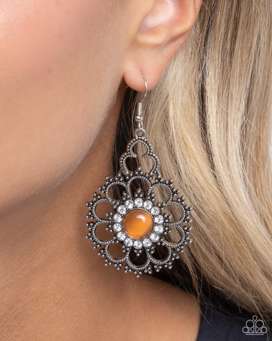 Floral Renaissance - orange - Paparazzi earrings
