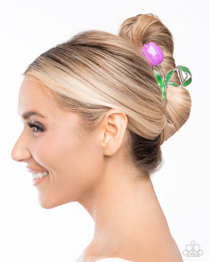 Floriculture Fever - purple - Paparazzi hair clip