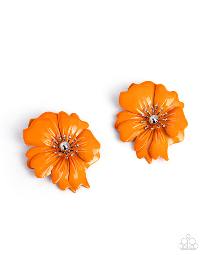 Flourishing Fantasy - orange - Paparazzi earrings