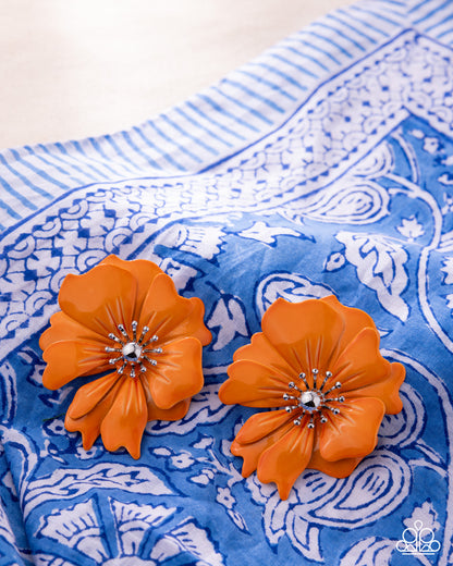 Flourishing Fantasy - orange - Paparazzi earrings