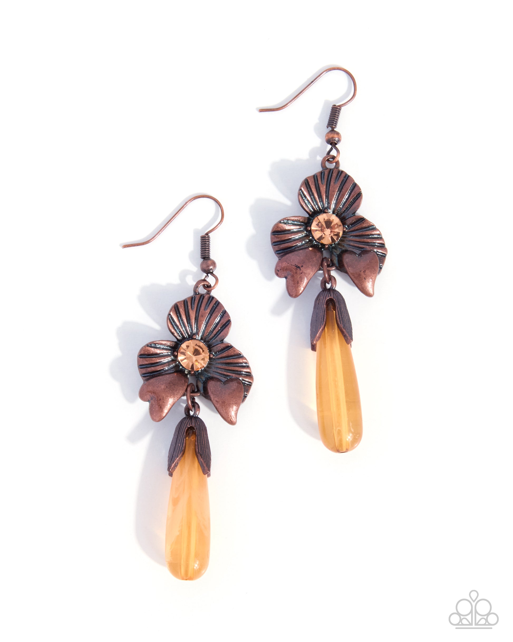 Flourishing Finish - copper - Paparazzi earrings
