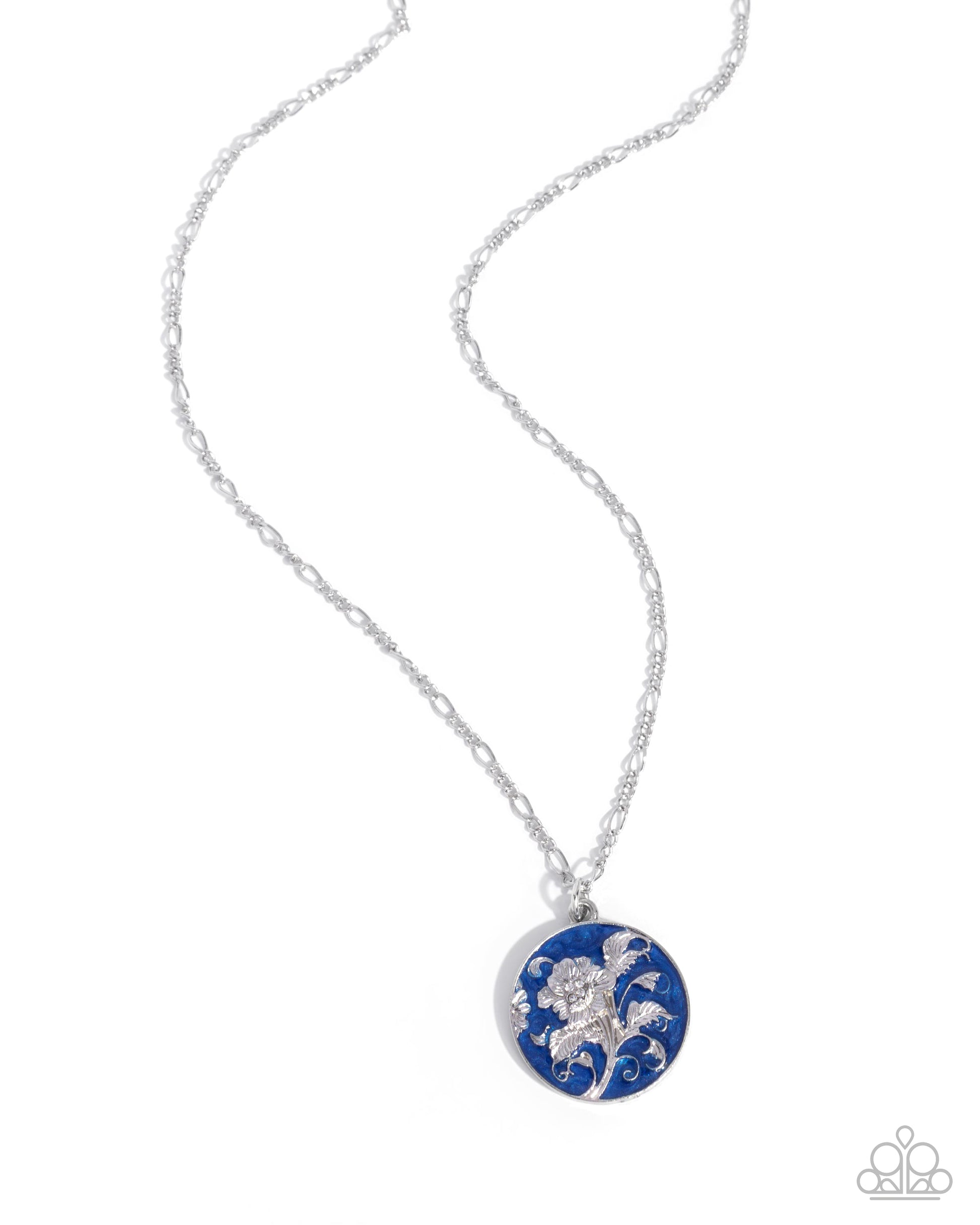Flourishing Frame - blue - Paparazzi necklace