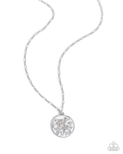 Flourishing Frame - white - Paparazzi necklace