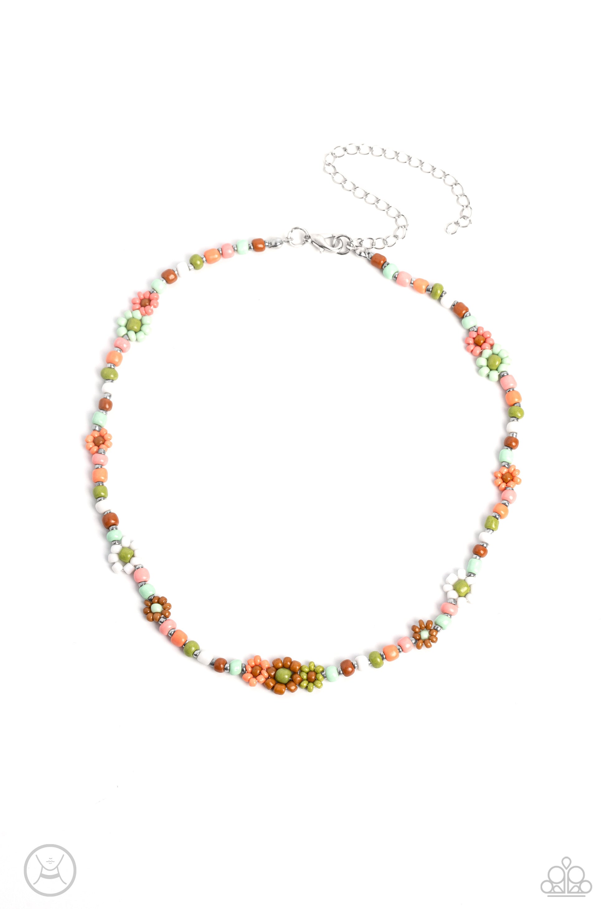 Flower Child Flair - multi GR/MT - Paparazzi necklace