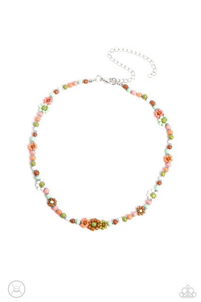 Flower Child Flair - multi GR/MT - Paparazzi necklace