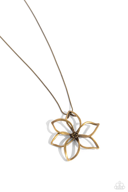 Flowering Fame - brass - Paparazzi necklace