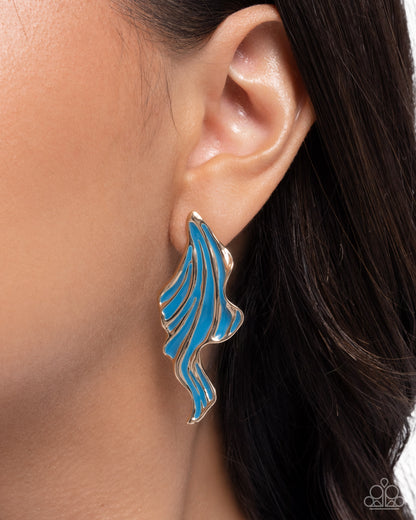 Fluid Fashion - blue - Paparazzi earrings