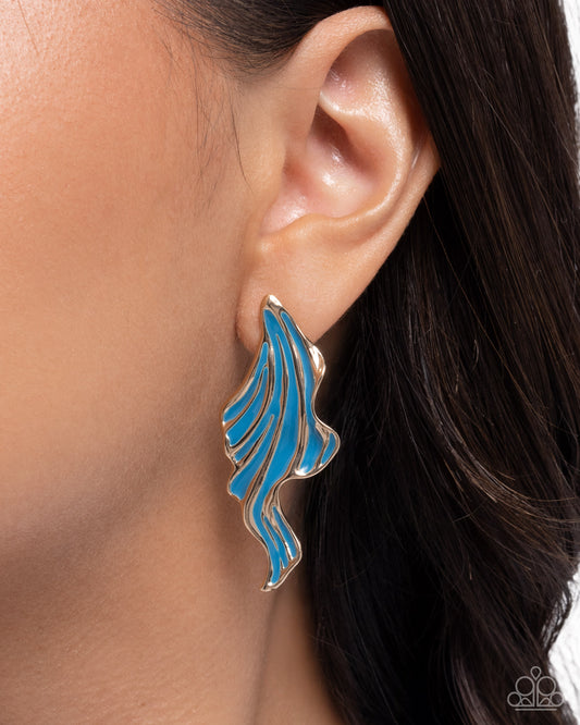 Fluid Fashion - blue - Paparazzi earrings