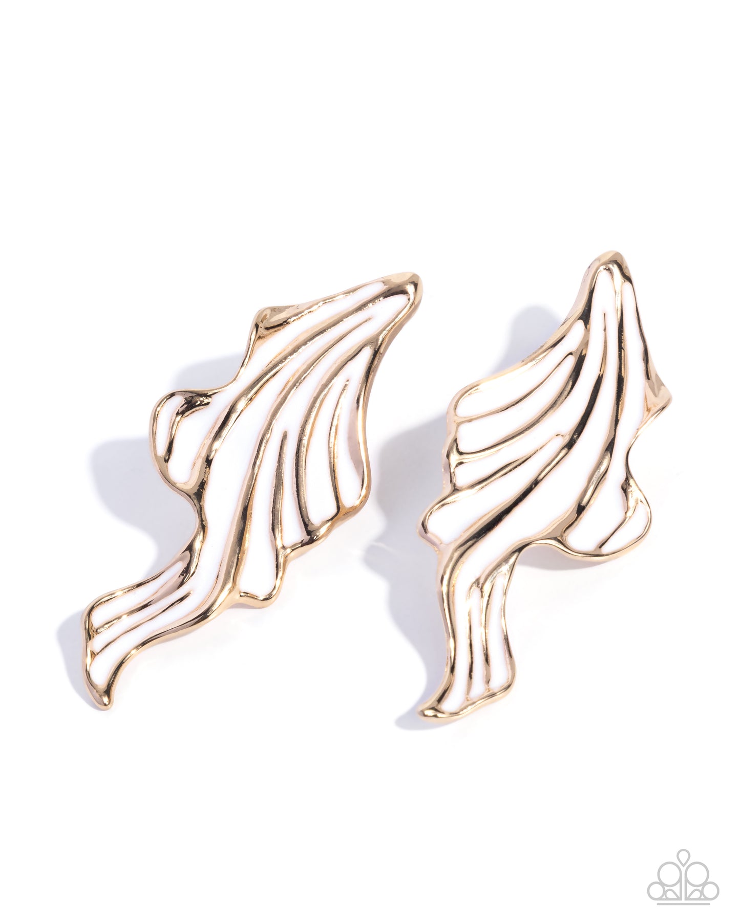 Fluid Fashion - white - Paparazzi earrings