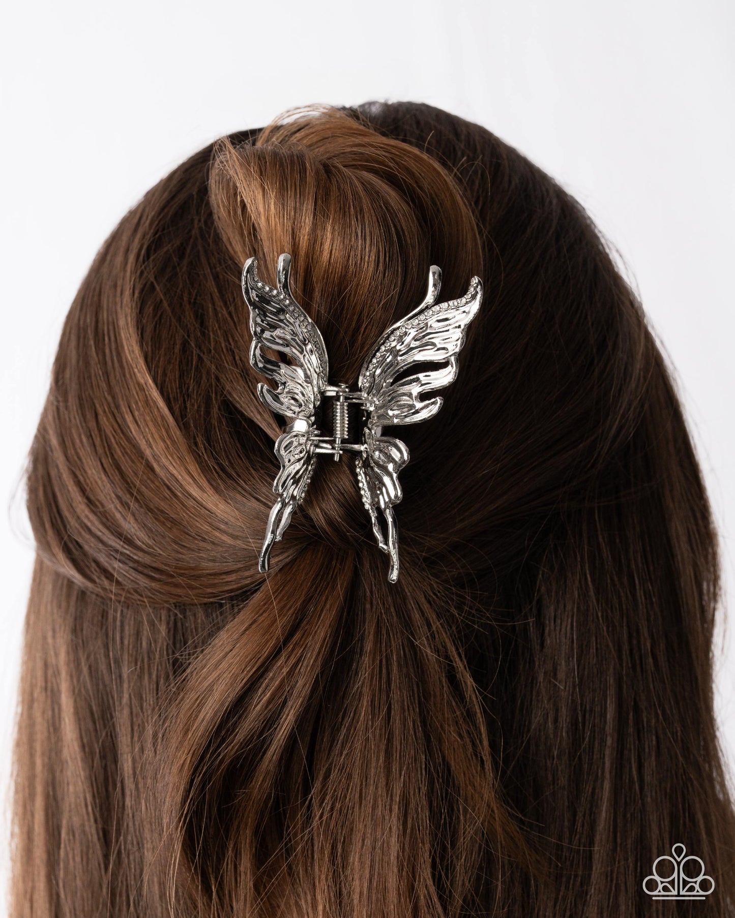Flutter Following - white - Paparazzi hair clip