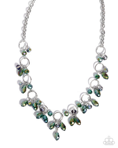 Fluttering Fanfare - green - Paparazzi necklace
