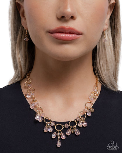 Fluttering Fanfare - pink - Paparazzi necklace