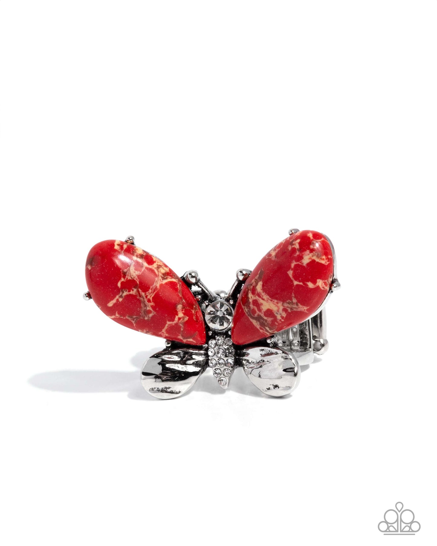 Fluttering Fantasia - red - Paparazzi ring