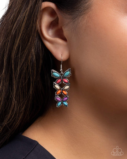 Fluttering Fantasy - multi - Paparazzi earrings
