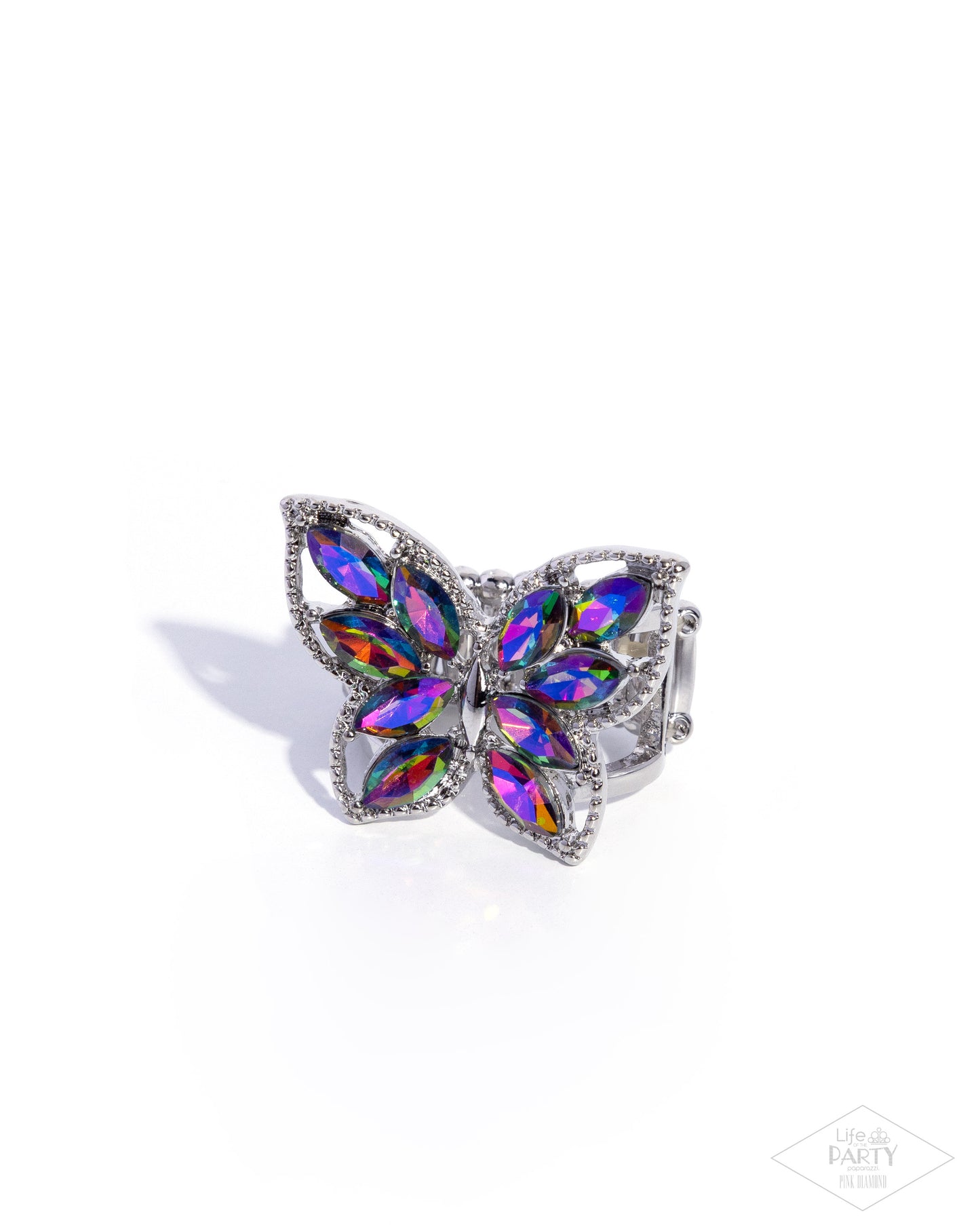 Fluttering Fashionista - multi (silver) - Paparazzi ring